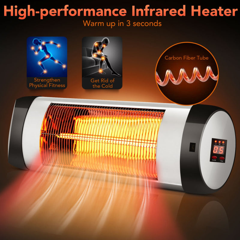 1500W Wall Mounted Infrared Heater With Remote Control