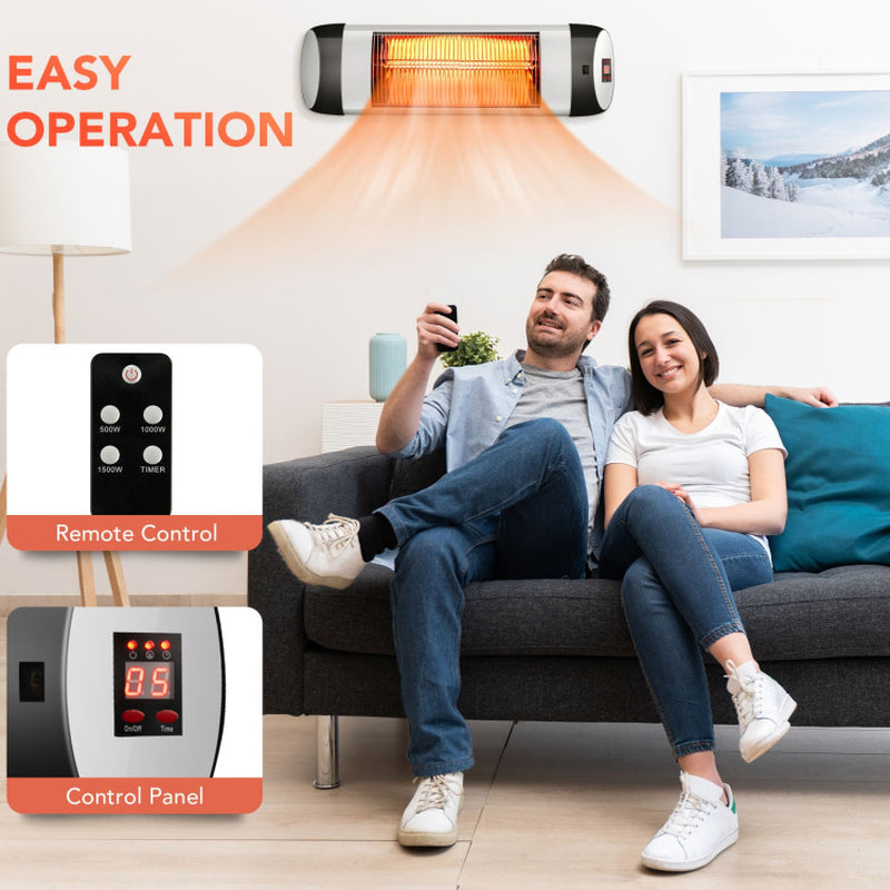 1500W Wall Mounted Infrared Heater With Remote Control