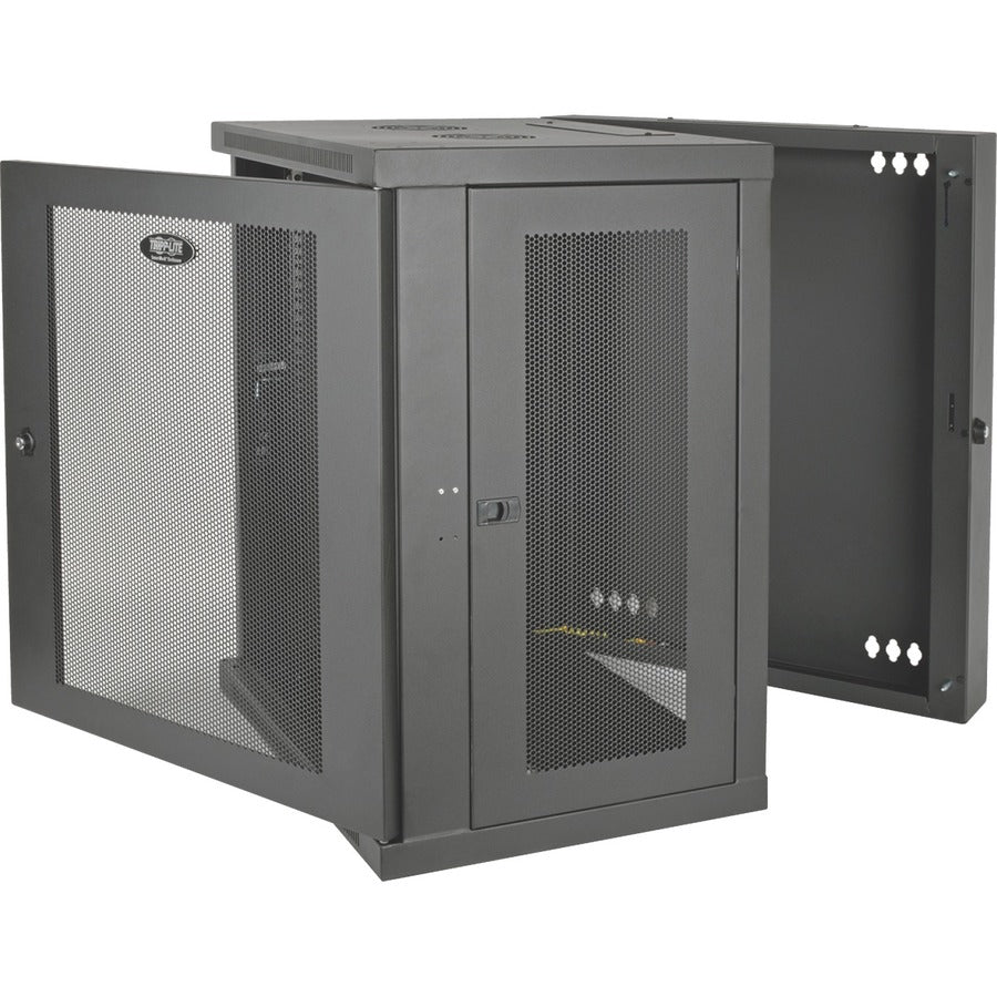 15U Wall Mount Rack Switch-Depth - SmartRack Enclosure Hinged Back | Tripp Lite SRW15US