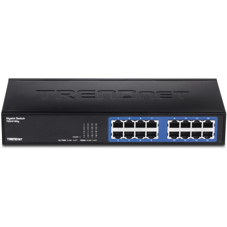 16-Port Gigabit Desktop Switch - Energy Efficient GREENnet Technology | TRENDnet TEG-S16DG
