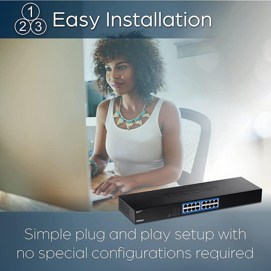 16-Port Gigabit Switch - TRENDnet TEG-S17 Rackmount Solution | TecISoft
