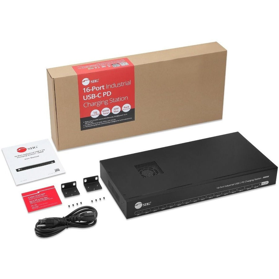 16-Port Industrial USB-C PD Charging Station - 600W - SIIG Industrial grade power charging
