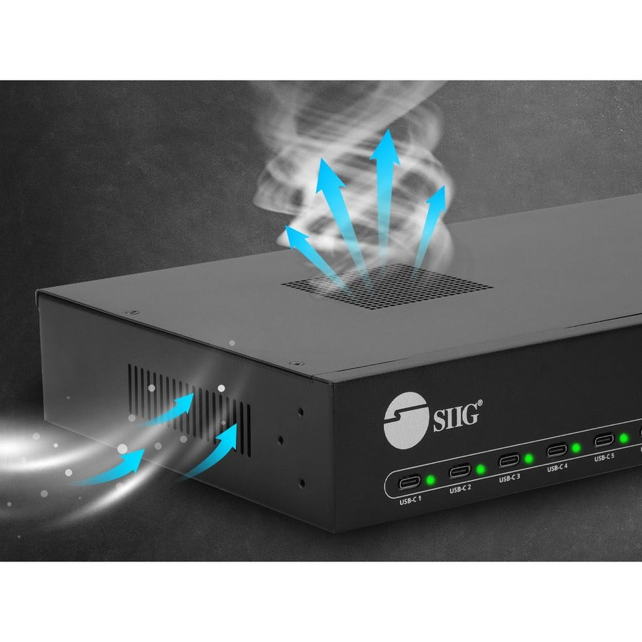 16-Port Industrial USB-C PD Charging Station - 600W - SIIG Industrial grade power charging