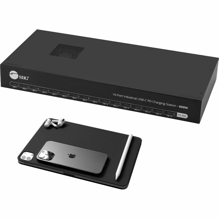 16-Port Industrial USB-C PD Charging Station - 600W - SIIG Industrial grade power charging