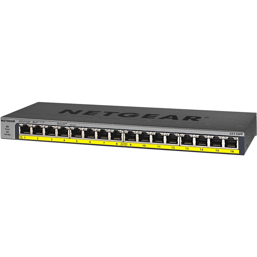 16Port Poe/Poe+ Gigabit Enet,Unmanaged Switch 183Watt Power