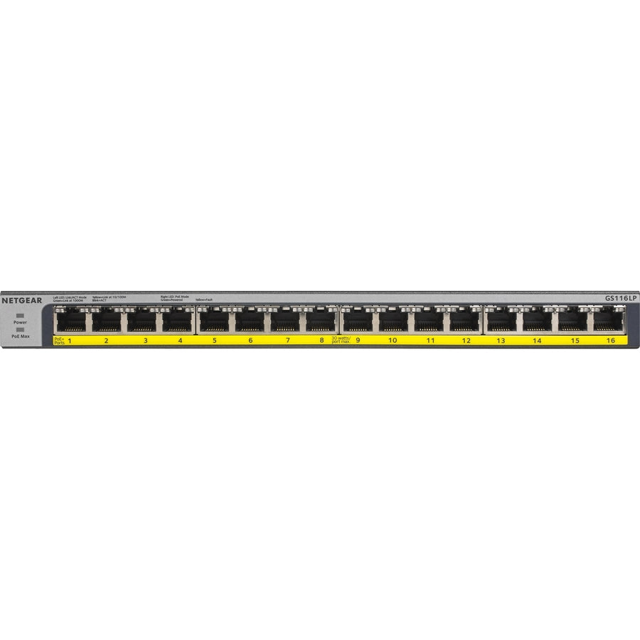 16Port Poe/Poe+ Gigabit Enet,Unmanaged Switch 76Watt Power
