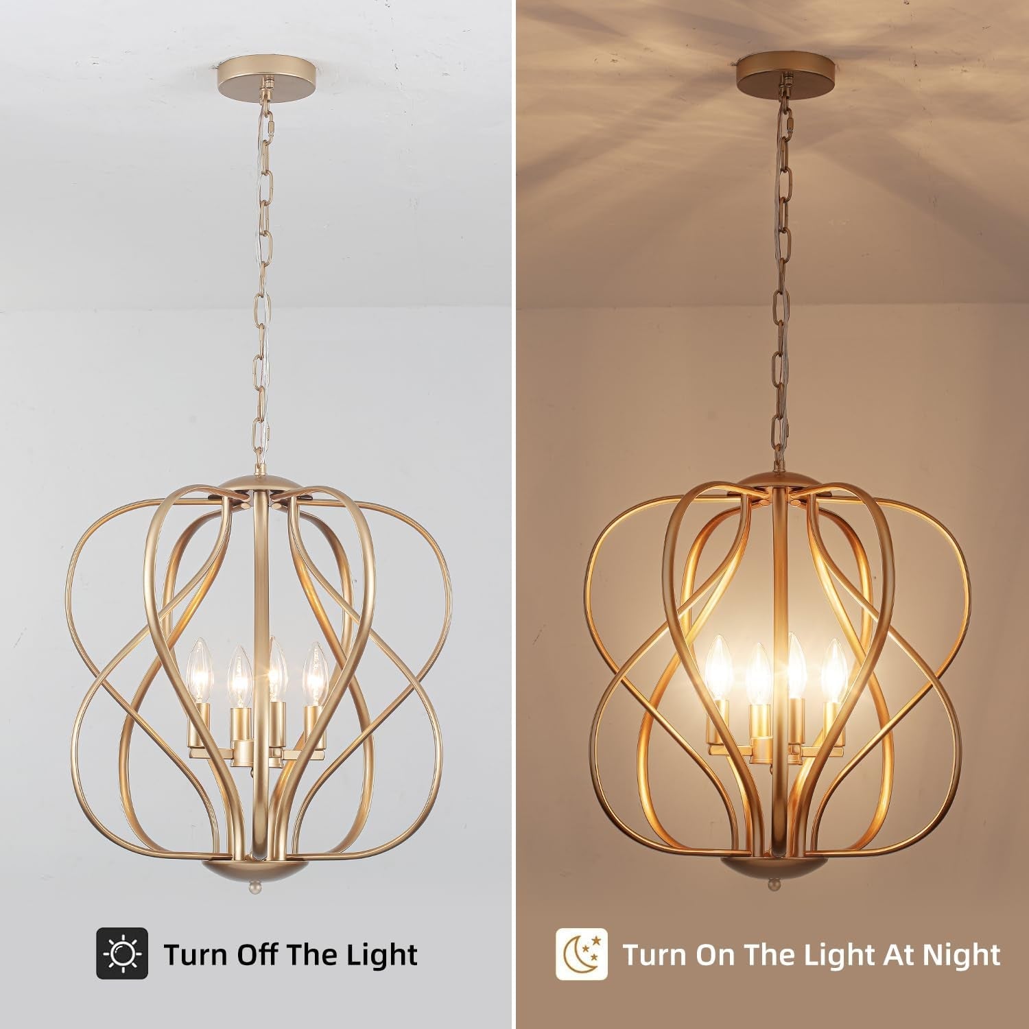 17 Inch Gold Industrial Chandelier Pendant Lighting