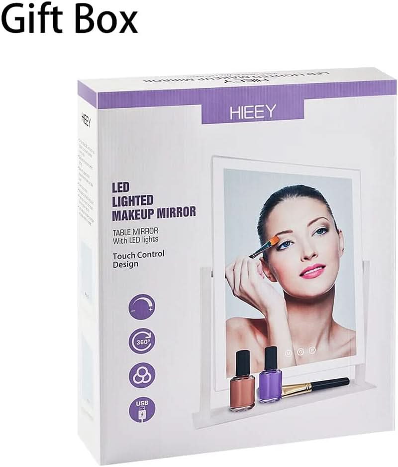 17In White Lighted Makeup Mirror 3 Color Lighting Modes And 5X Magnification