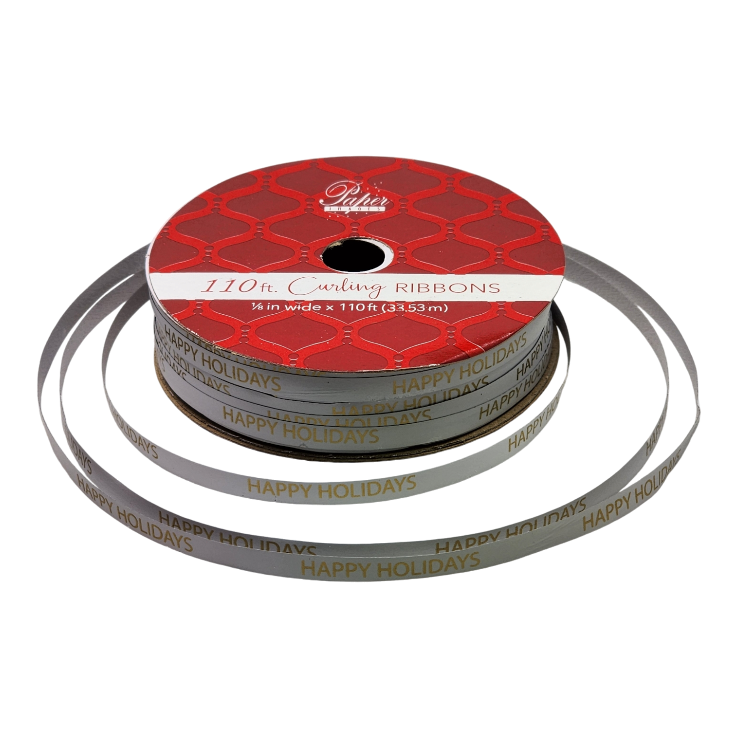 1/8 Inch Curling Ribbon - 110 Feet - Happy Holidays