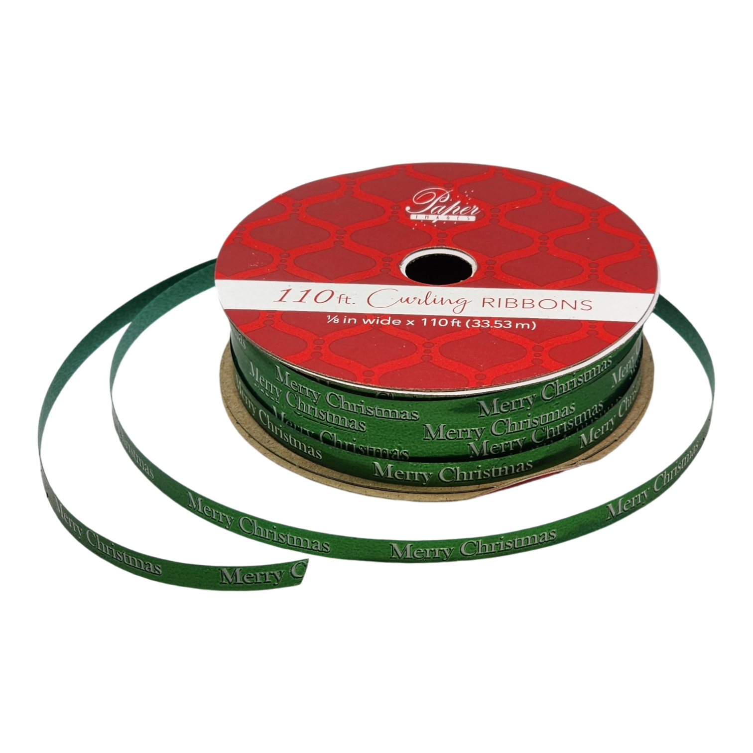 1/8 Inch Curling Ribbon - 110 Feet - Merry Christmas