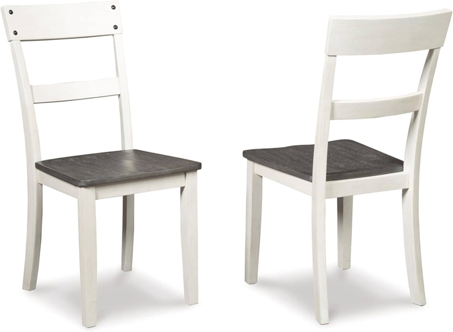 18 Inch Farmhouse Dining Chair White And Brown Set Of 2