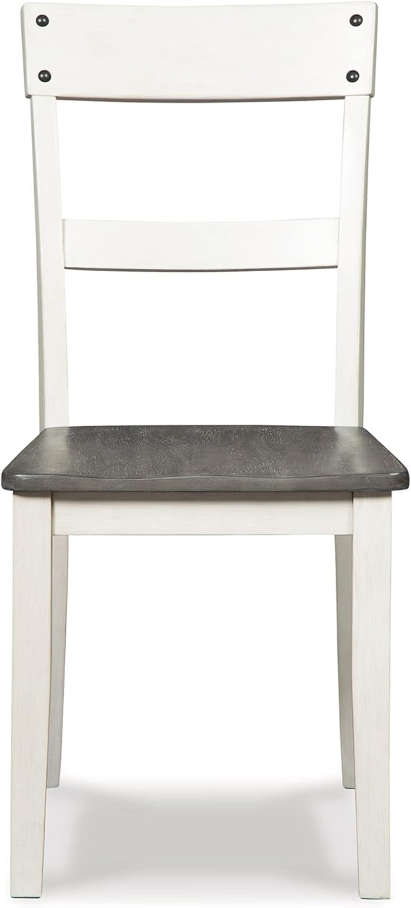 18 Inch Farmhouse Dining Chair White And Brown Set Of 2