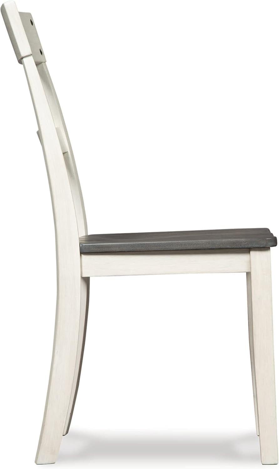 18 Inch Farmhouse Dining Chair White And Brown Set Of 2