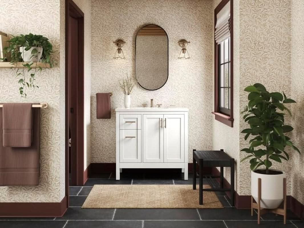 18W X 36H Oval Framed Wall Mount Vanity Mirror Matte Black