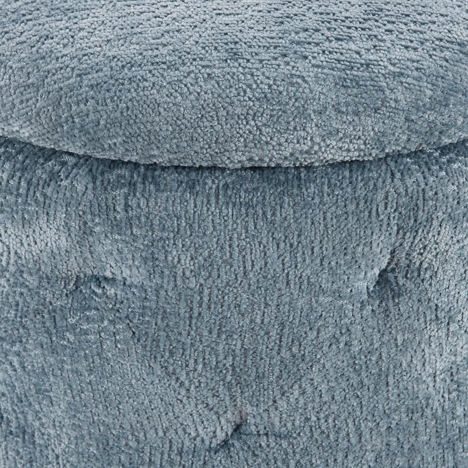 18.75 Inches Circumferential Sky Blue Storage Ottoman