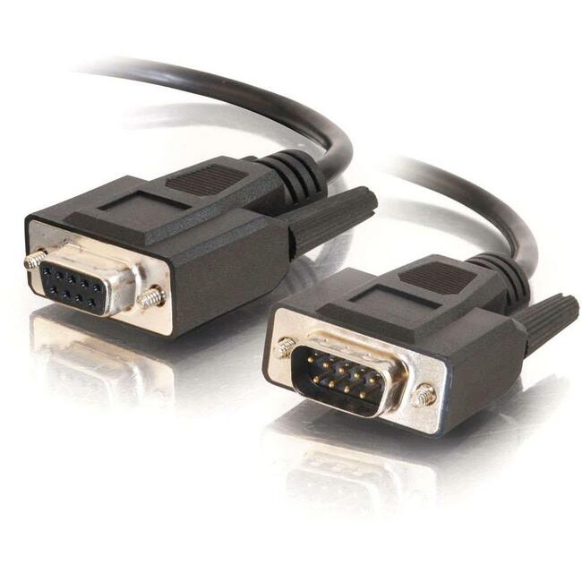 1Ft Db9 M/F Serial Rs232 Extension Cable - Black