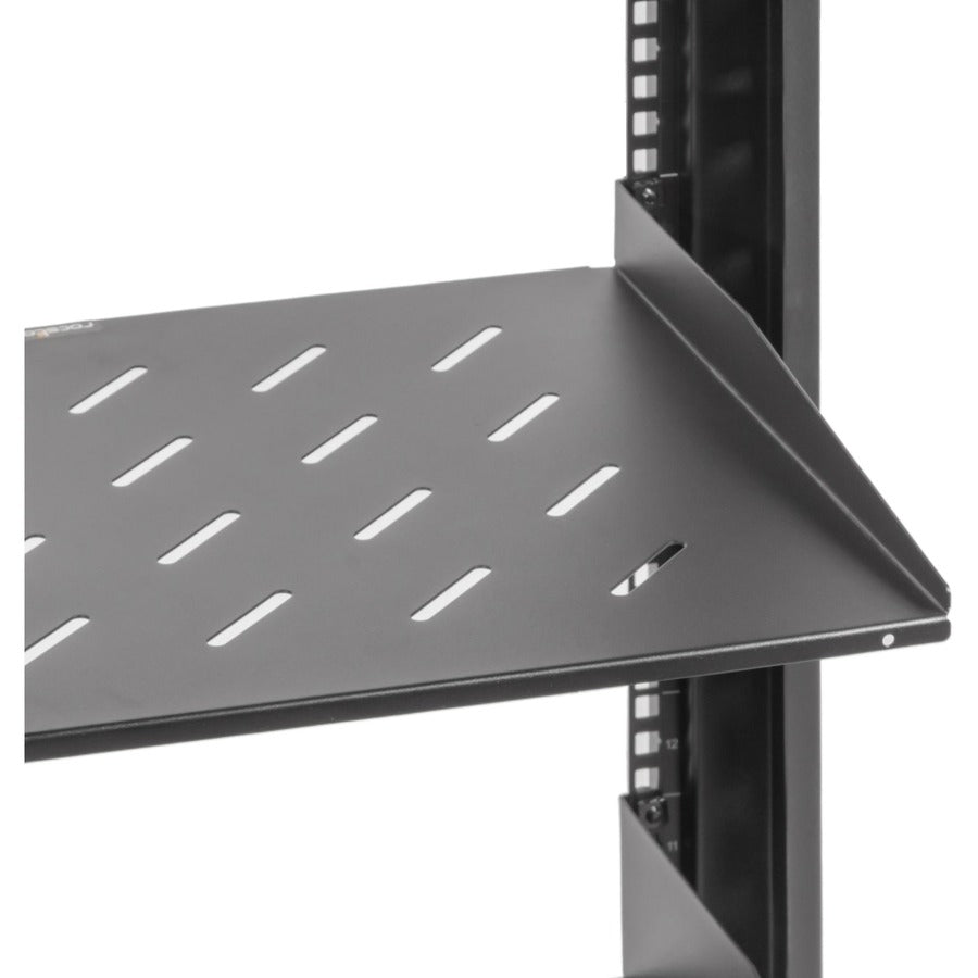 1U Universal Vented Rack Shelf,17.72In 450Mm Depth Black