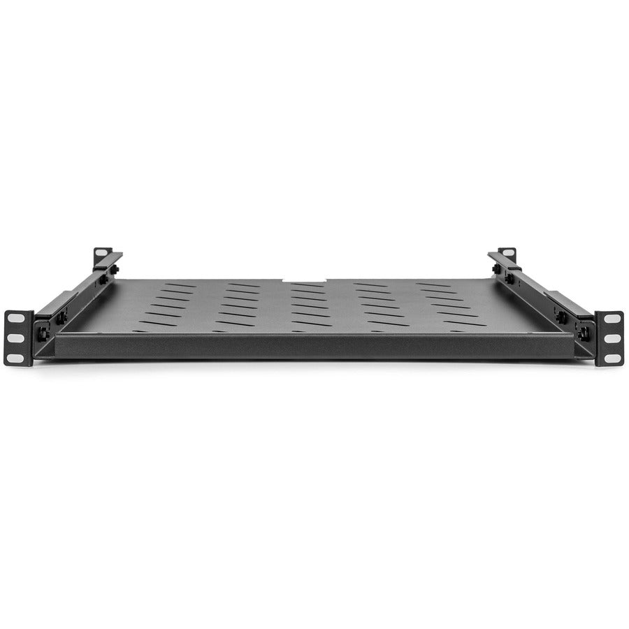 1U Universal Vented Rack Shelf,25.6In 650Mm Shelf Depth Black