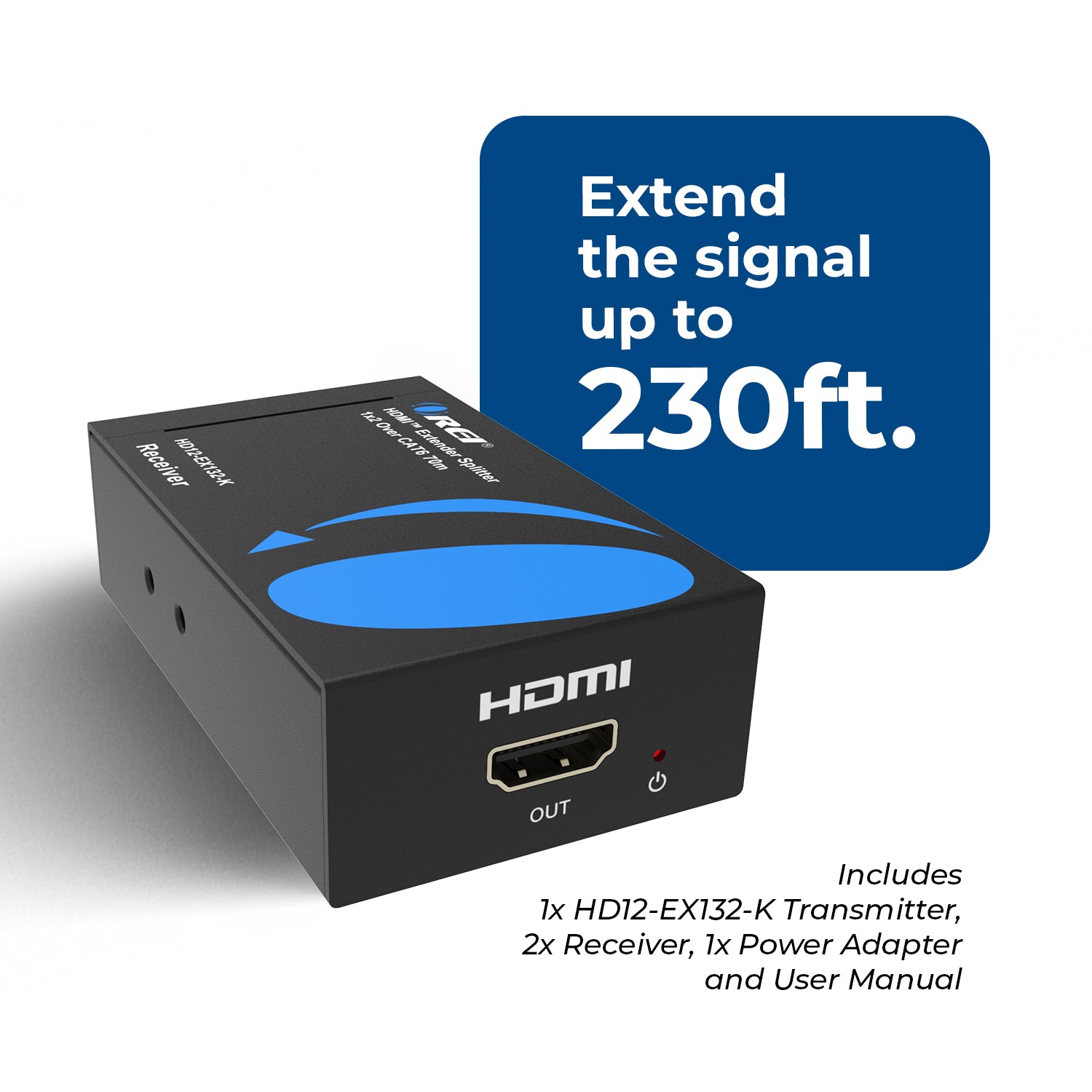 1x 2 HD Extender Splitter Up To 132 Feet (HD12-EX132-K)