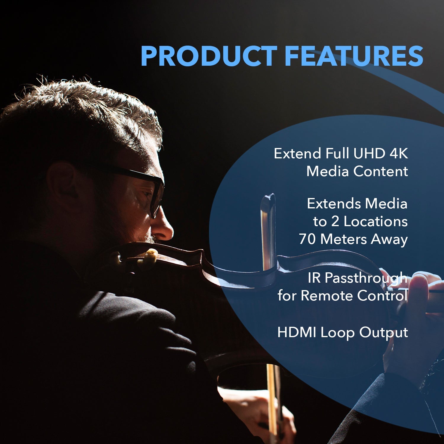 1x2 4K HDMI Extender Splitter Over Single CAT6/7 Up to 230 Ft - ipcolor Technology 18 Gbps, Bi-directional IR, RS-232, EDID (UHD12-IPC230-K)