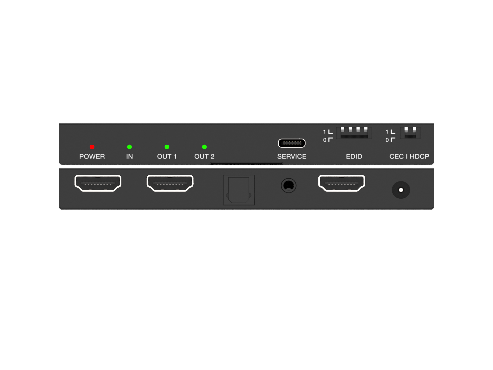 1x2 HDMI Splitter: 1-in 2-out, UltraHD 4K, Downscale, EDID (UHD-PRO102)