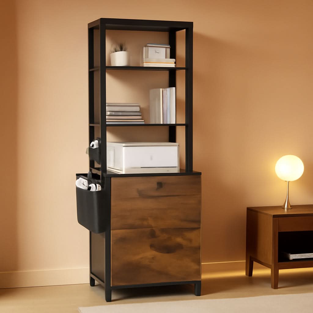 2 Drawer File Cabinet With Lock Rustic Brown For Letter Legal A4 Hangi