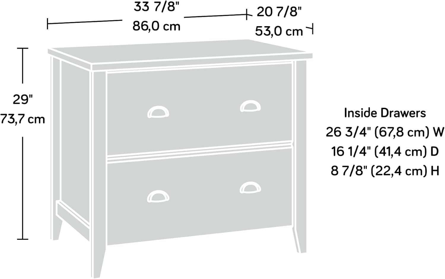 2 Drawer Lateral File Cabinet Cinnamon Cherry Finish