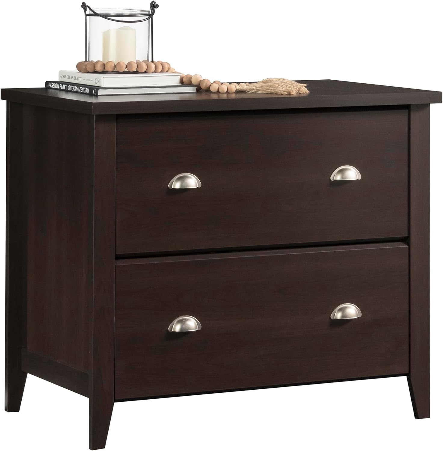 2 Drawer Lateral File Cabinet Cinnamon Cherry Finish
