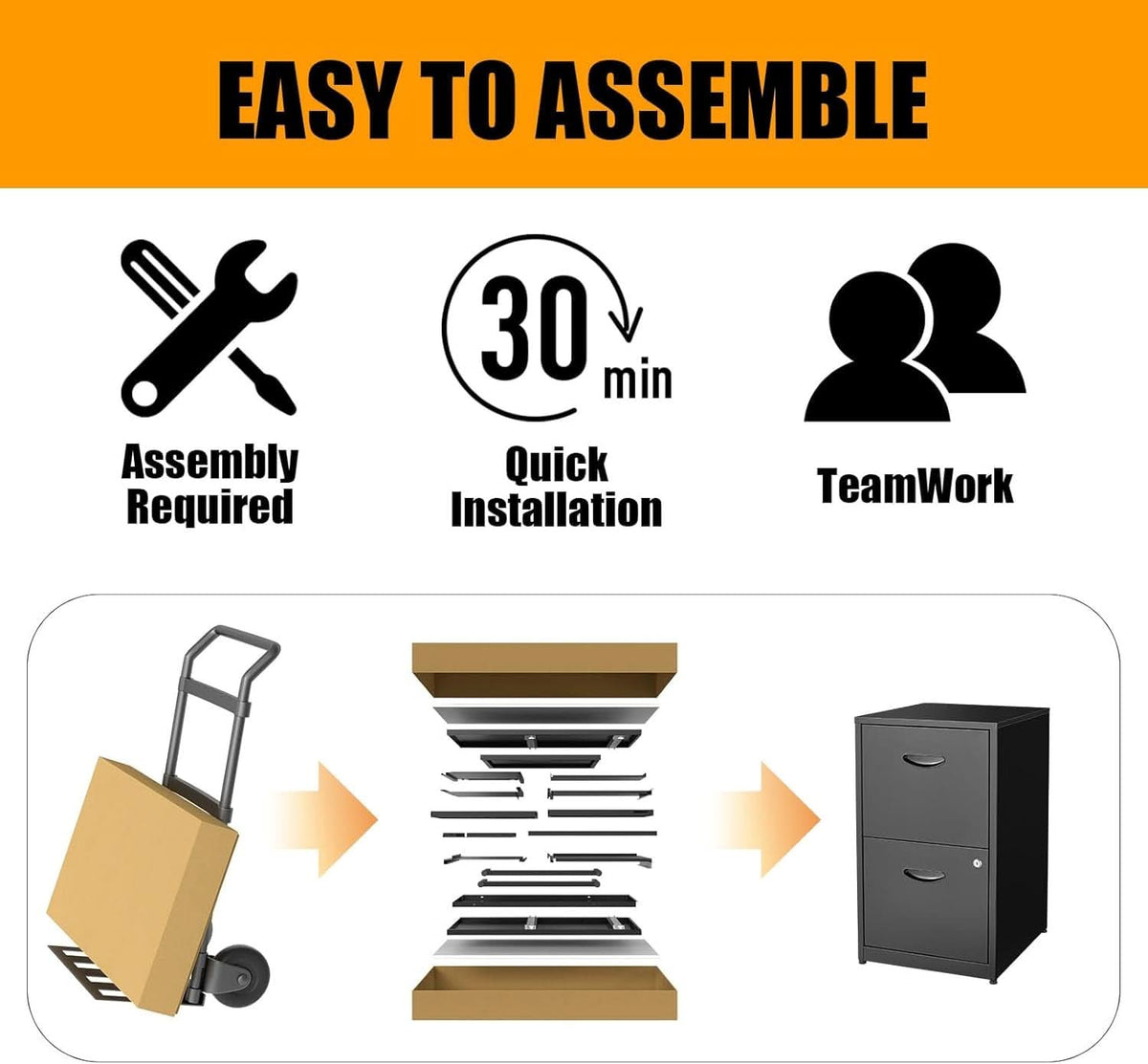 2 Drawer Metal File Cabinet With Lock Black 18 Inch Depth Vertical Filing Cabinet For Home Office Letter Size