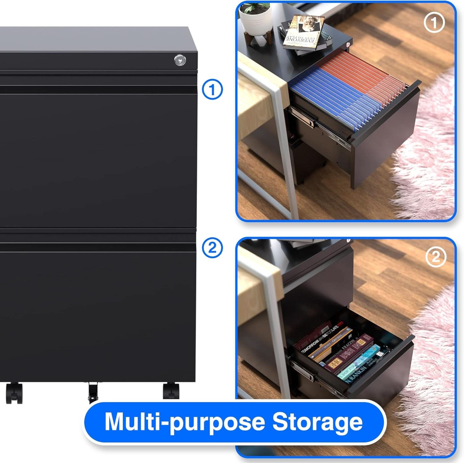 2 Drawer Vertical File Cabinet With Lock Letter Size