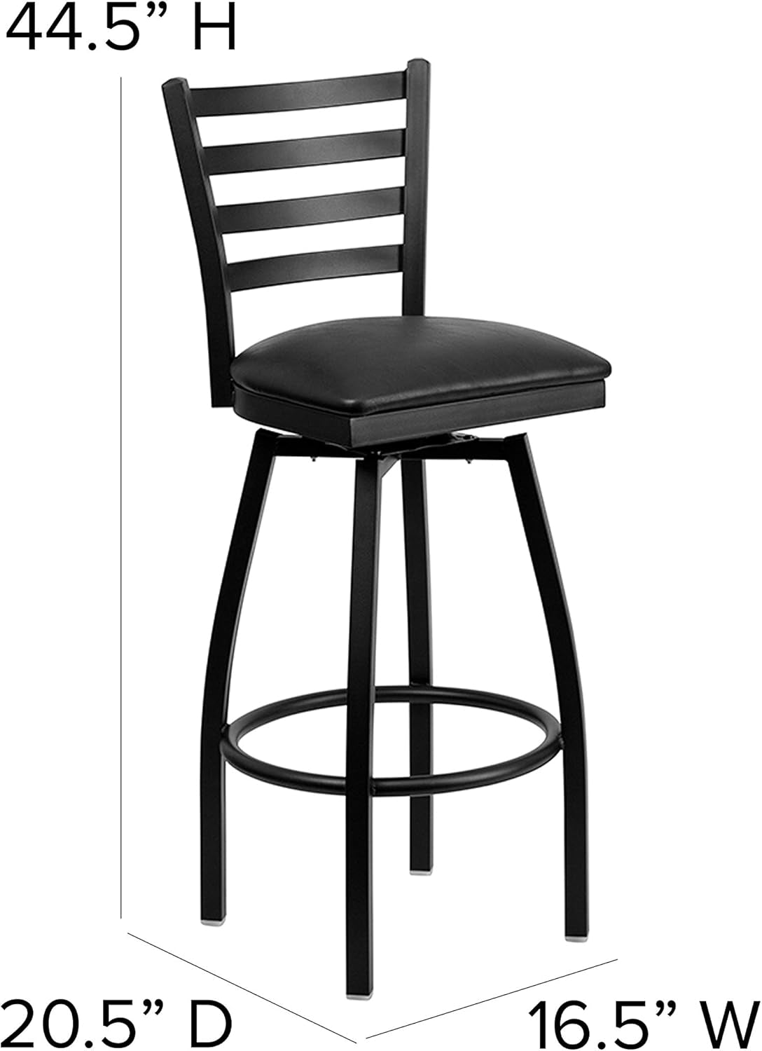 2 Pack Hercules Series Black Swivel Bar Stools For Commercial Use And Home Kitchens