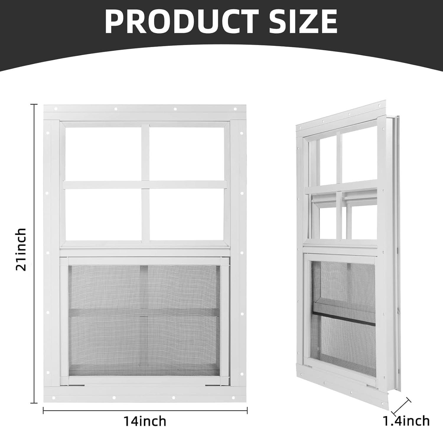 2 Pack Shed Window Flush Mount 14 X 21 Tempered Glass