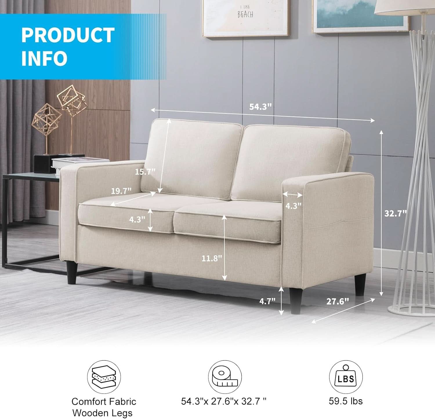 2 Piece L Shape Sectional Sofa Set With Chaise 78 Inch Wide 3 Seater Convertible Living Room Couch