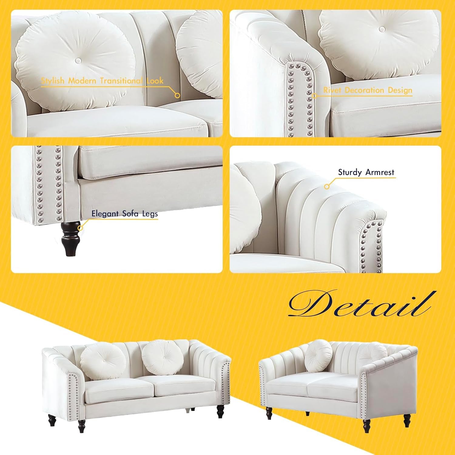 2 Piece Modern Living Room Set