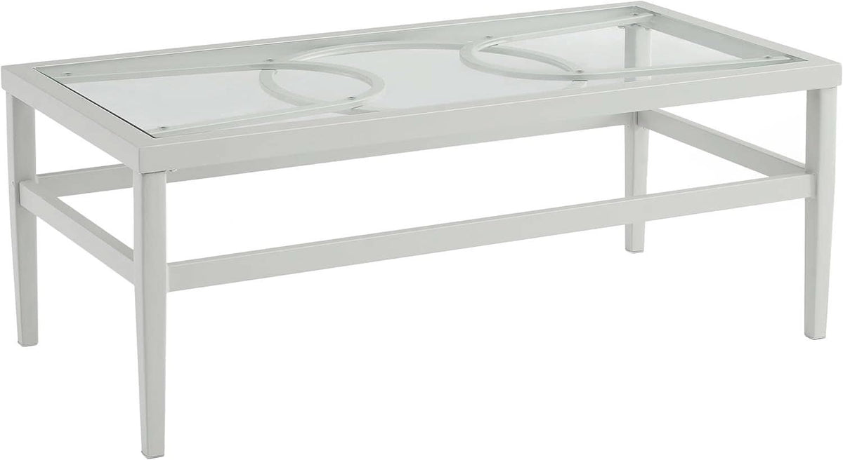 2 Piece Outdoor Coffee Table And Loveseat Set Gray Frame Creme Cushions
