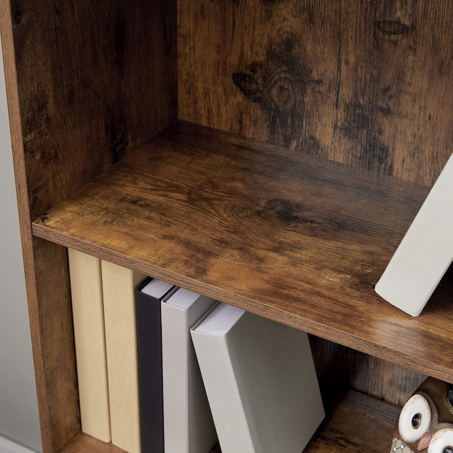 2 Tier Retro Bookcase Rustic Brown For Living Room