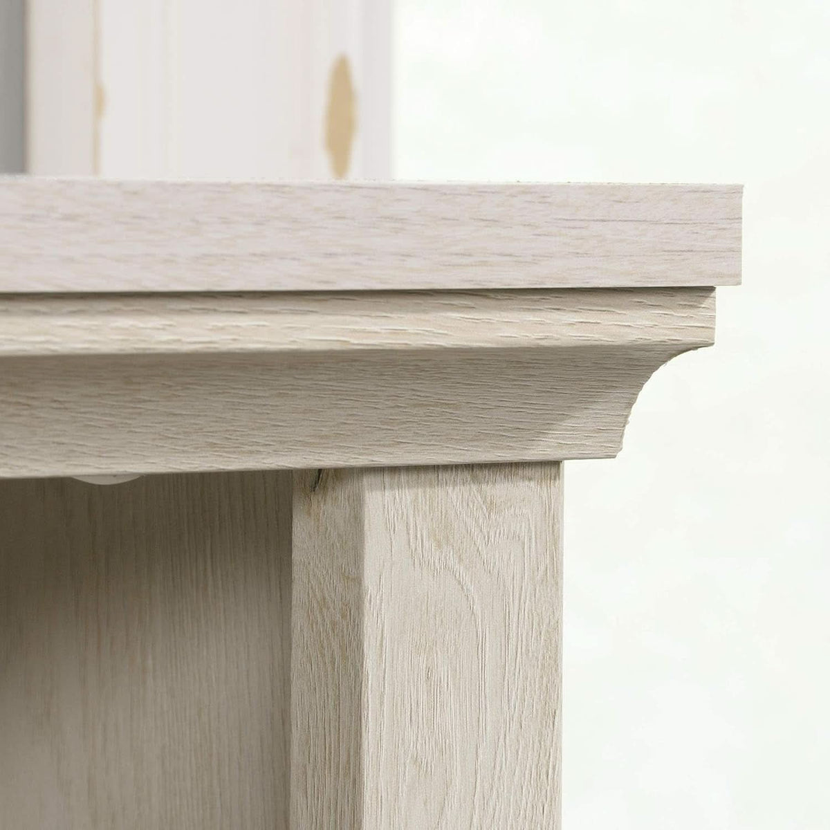 2 Tier Wooden Bookcase Chalked Chestnut Finish Multipurpose For Home Office Living Room