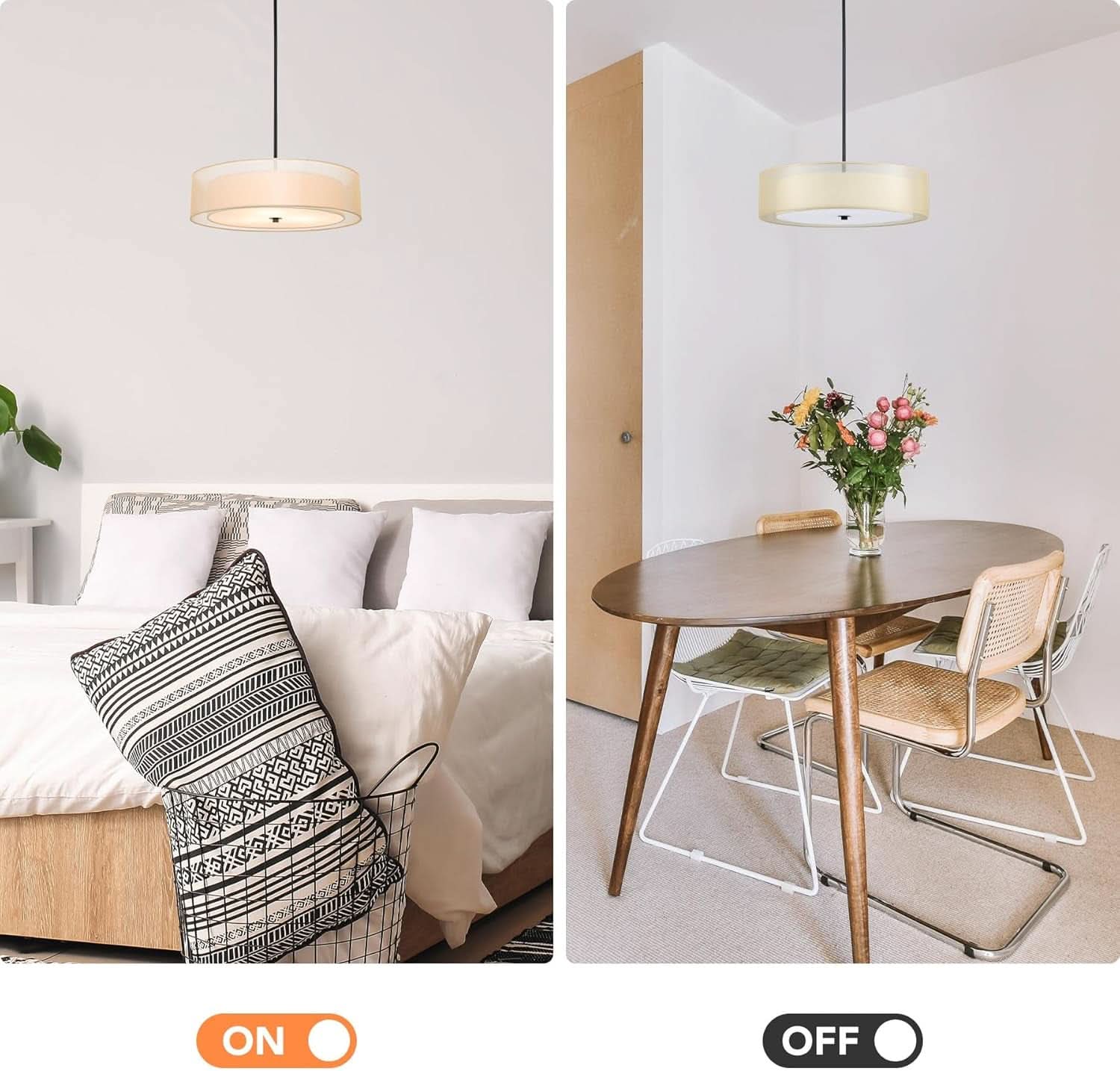 20 Inch Black Drum Pendant Light With Fabric Shade Three Light Matte Finish For Living Room