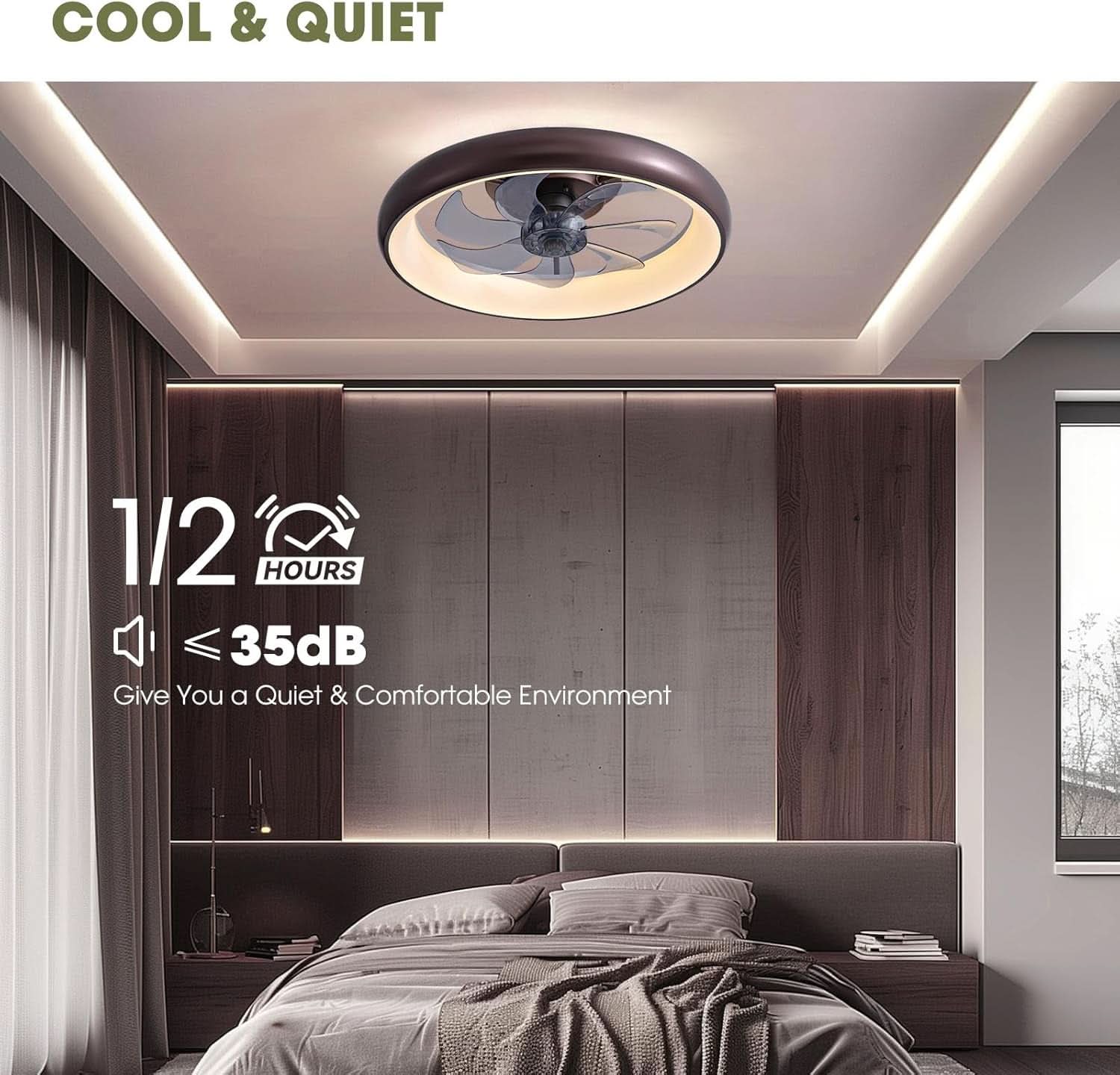 20 Inch Ceiling Fan With Dimmable Led Lights And Remote
