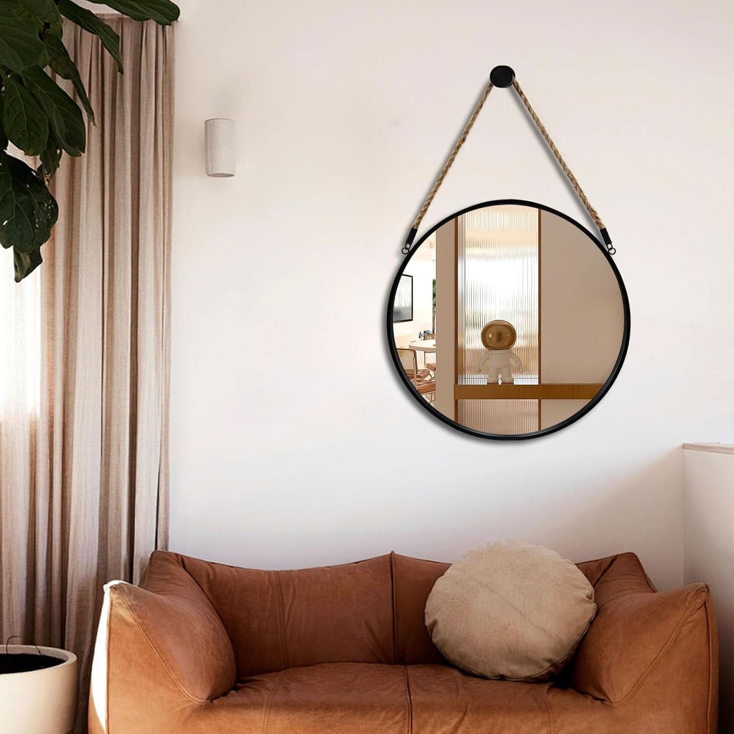 20 Inch Round Hanging Mirror Wall Mounted Classic