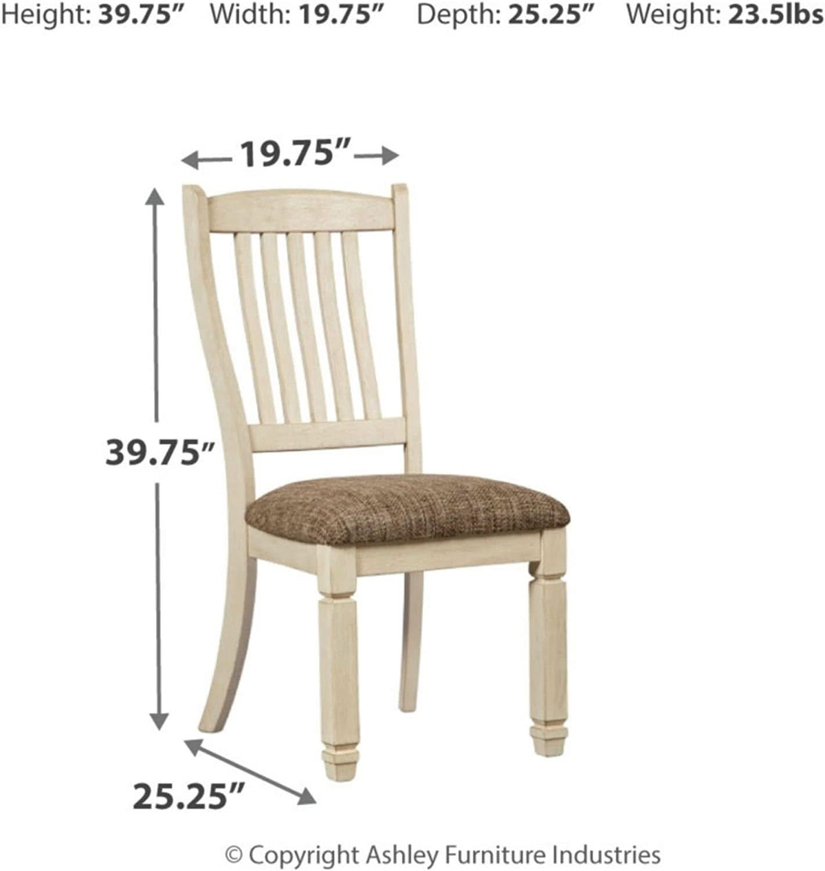 20 Inch Upholstered Dining Chair Antique White Set Of 2