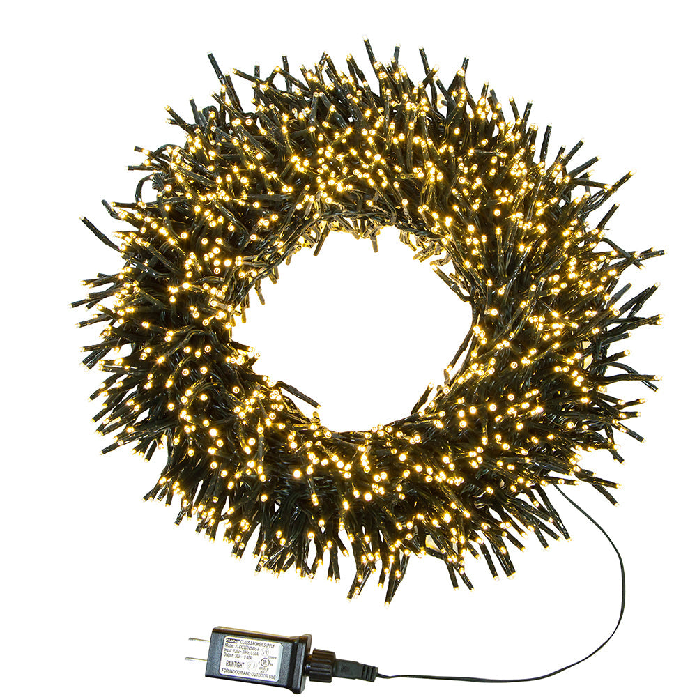 2000-Light Warm White LED Cluster Light Set
