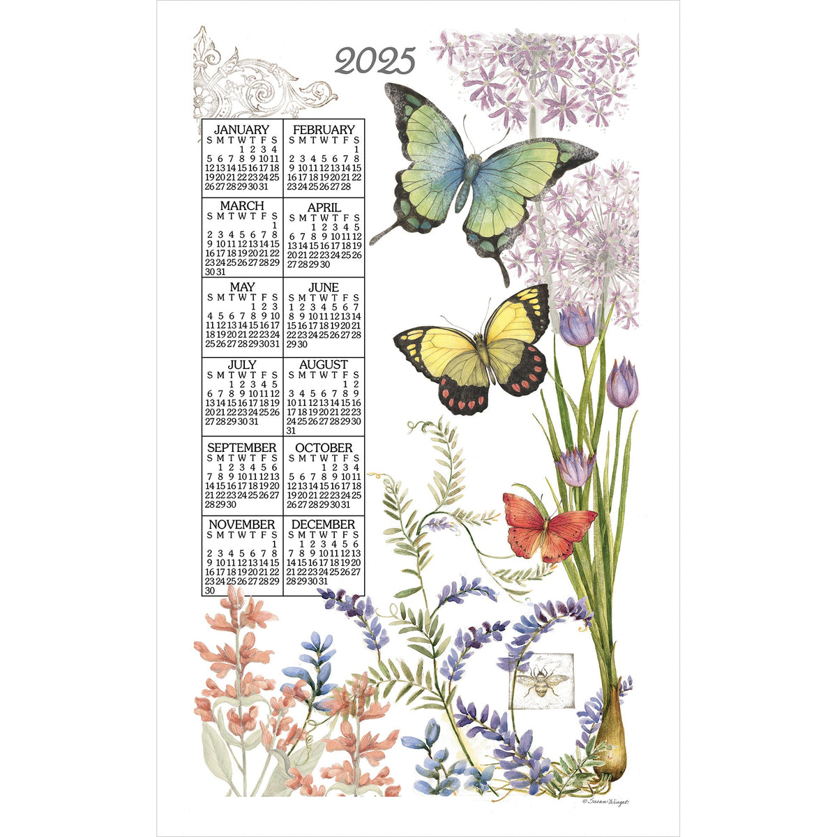 2025 Linen Calendar Towel - Serendipity