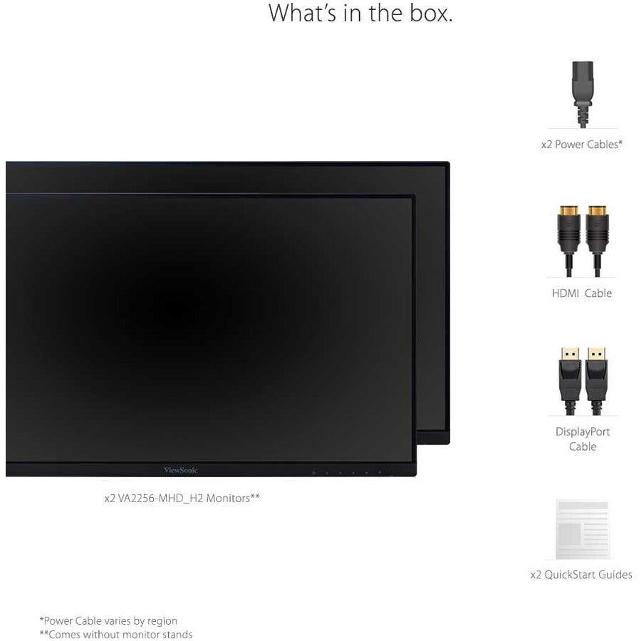 22 Inch IPS Monitors - Dual Head-Only Frameless Displays | TecISoft VA2256-MHD_H2