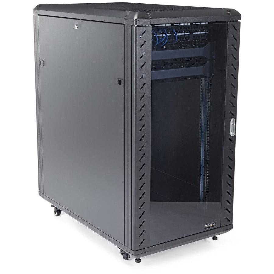 22U Server Rack Cabinet - Lockable Freestanding Data Rack | StarTech.com RK2236BKF