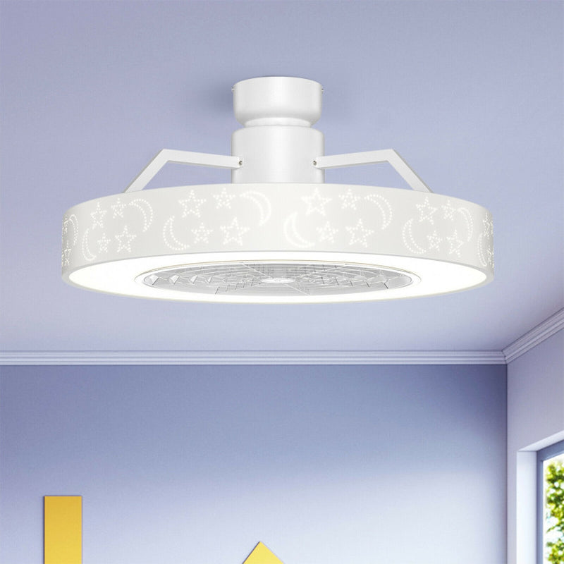 23 Inch Ceiling Fan With LED Light And Remote Control Dimmable Quiet Motor Low Noise