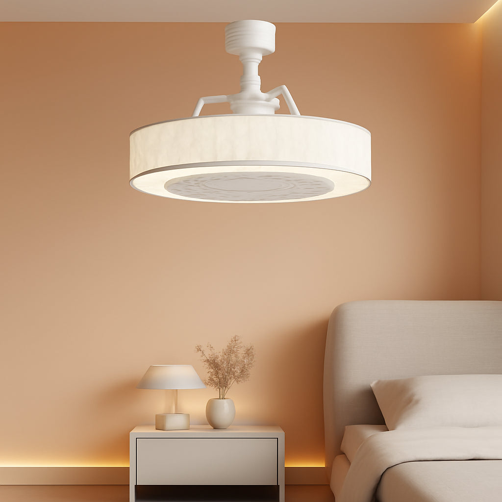 23 Inch Ceiling Fan With LED Light And Remote Control Dimmable Quiet Motor Low Noise