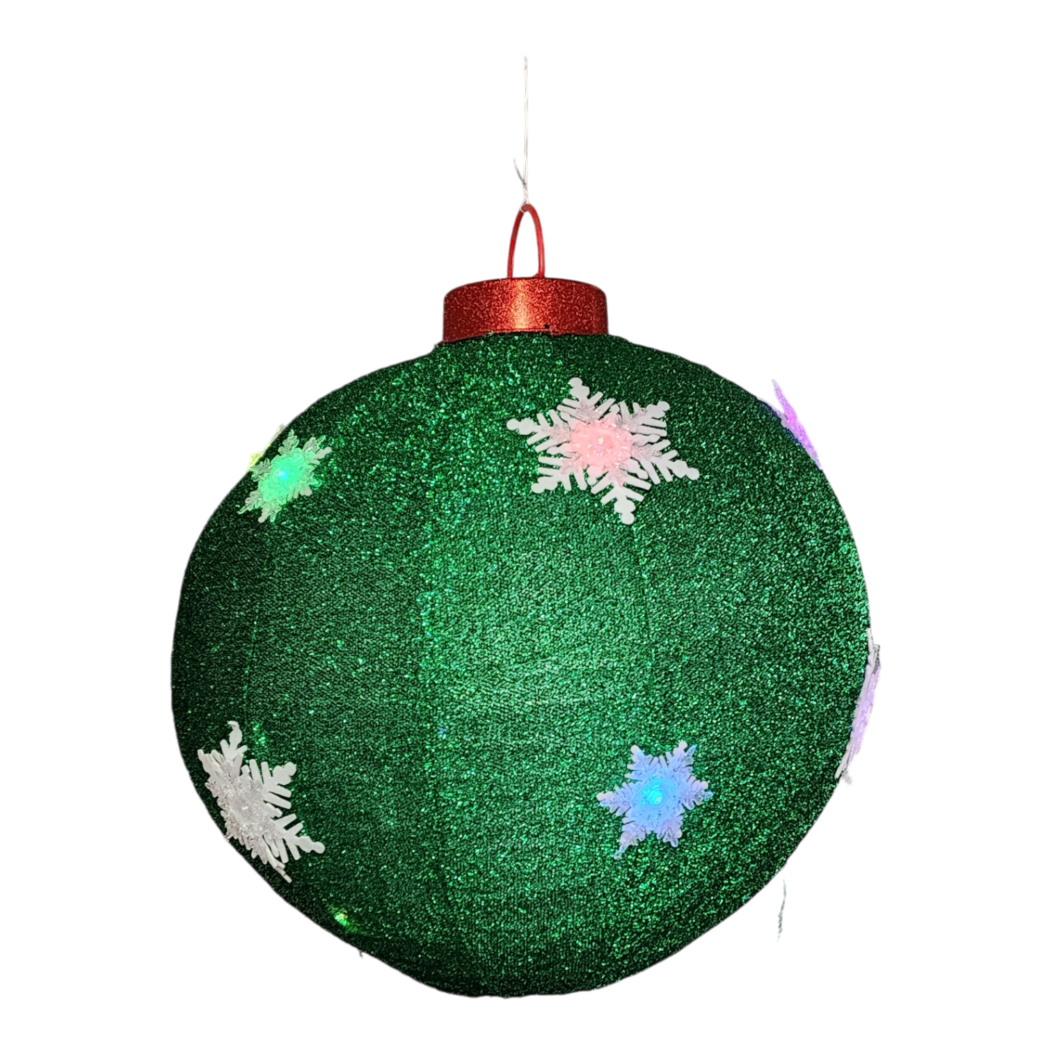 23.5"D B/O Lighted Collapsible Holiday Ball Ornament - Green