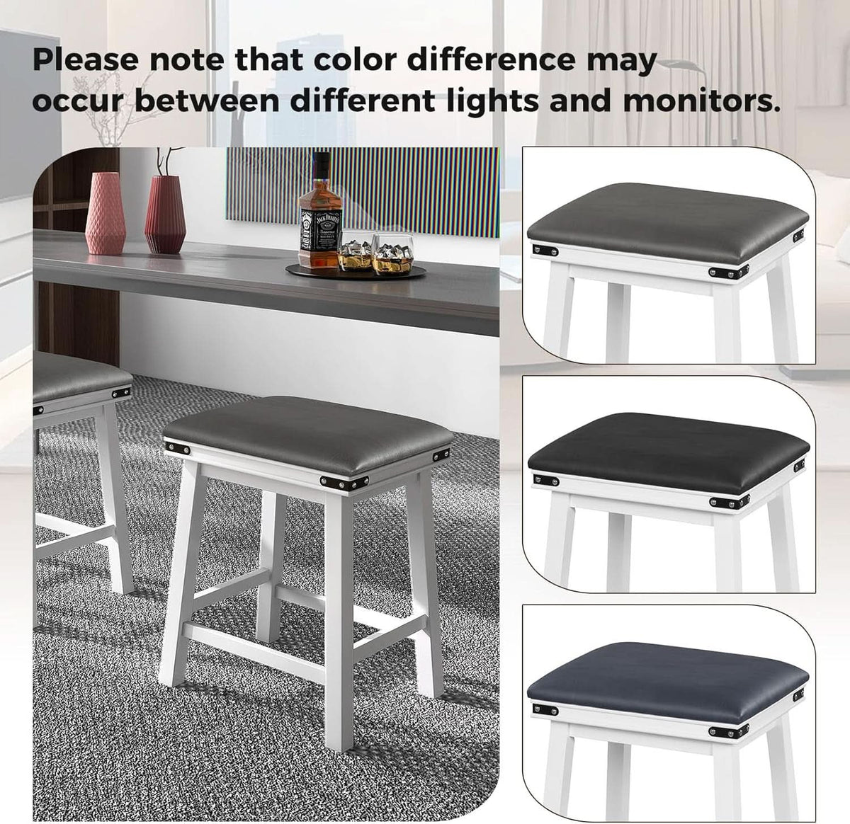 24 Inch Counter Height Bar Stools Set of Two