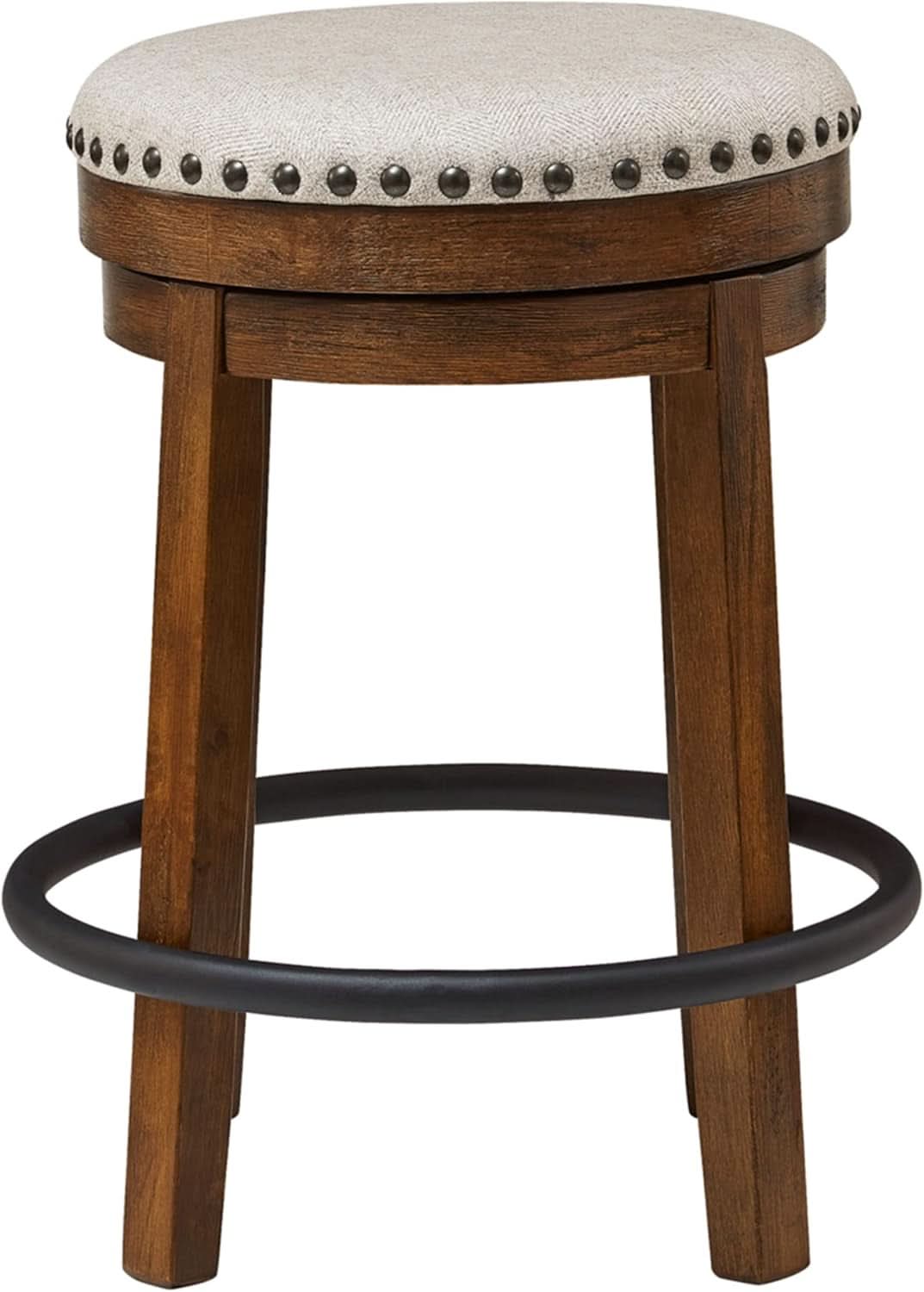 24 Inch Counter Height Swivel Bar Stool Brown And Black